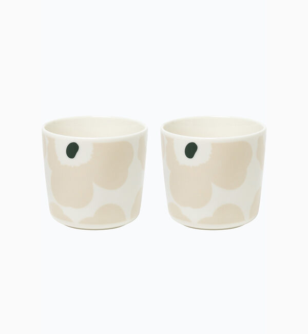 Marimekko「Unikko コーヒーカップセット（ハンドルなし） 200ml」|その他|ﾍﾞｰｼﾞｭ&times;ﾀﾞｰｸｸﾞﾘｰﾝ&times;ﾎ