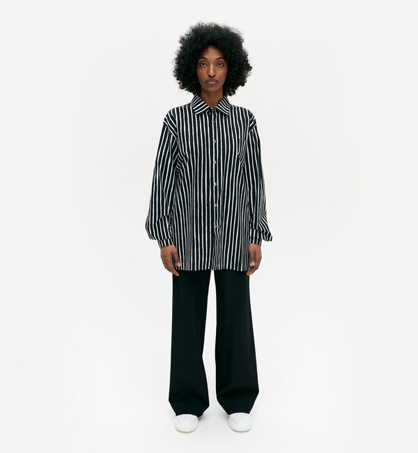 Marimekko「Jokapoika シャツ」|シャツ・ブラウス|ブラック&times;ホワイト