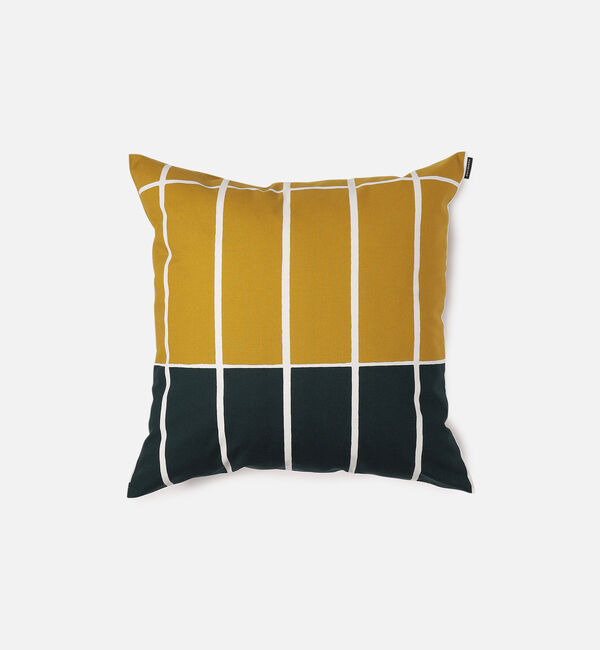 Marimekko「Tiiliskivi クッションカバー 50&times;50cm」|クッション・クッションカバー|ﾀﾞｰｸｸﾞﾘｰﾝ&times;ﾗｲﾑ