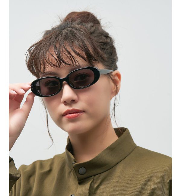  「【WEB限定】オーバル型 サングラス｜Y2K│紫外線対策│Zoff 横長 スクエア 韓国ファッション」|サングラス|