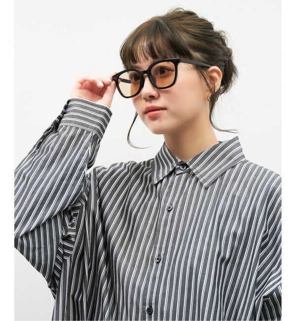  「【WEB限定】ウェリントン型 サングラス | 軽量 カラーレンズ トレンド 紫外線対策 UVカット 大きめサイズ」|サングラス|