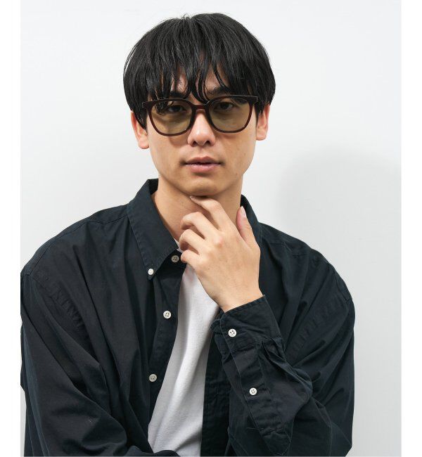  「【WEB限定】ウェリントン型 サングラス | 軽量 カラーレンズ トレンド 紫外線対策 UVカット 大きめサイズ」|サングラス|薄ブラウン2