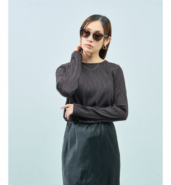  「SUNCUTGlasses/UV100%CUT サングラス レザー調 ラバーテンプル 紫外線対策 UV対策 UVカット ズレ落ち防止」|サングラス|