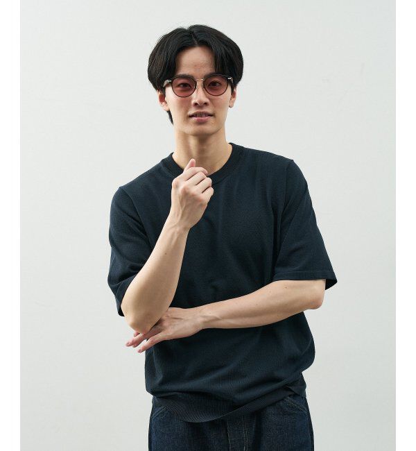  「SUNCUTGlasses/UV100%CUT サングラス レザー調 ラバーテンプル 紫外線対策 UV対策 UVカット ズレ落ち防止」|サングラス|