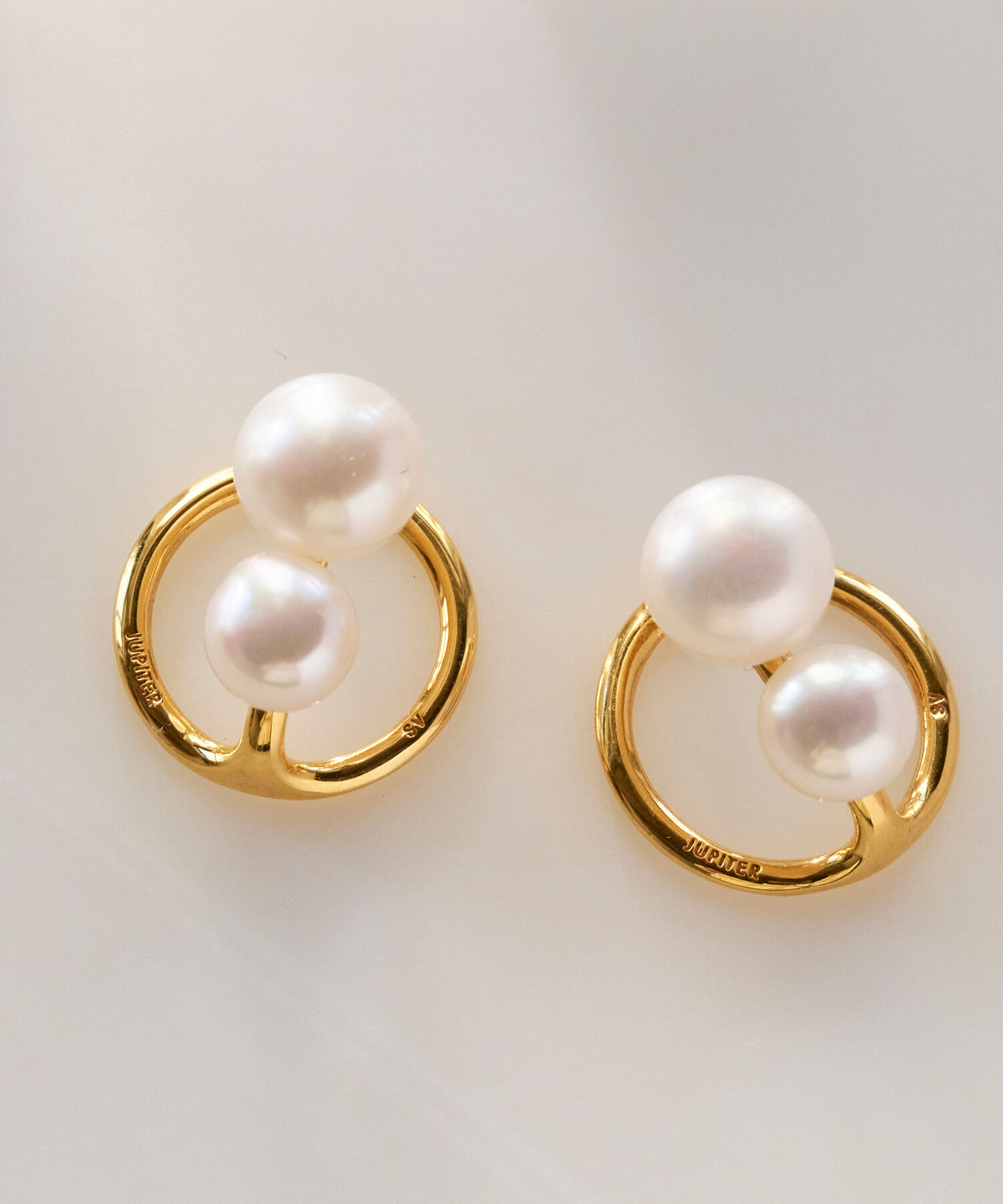 JUPITER「【SV925】サークルダブル淡水パールイヤリング/2way」|イヤリング|