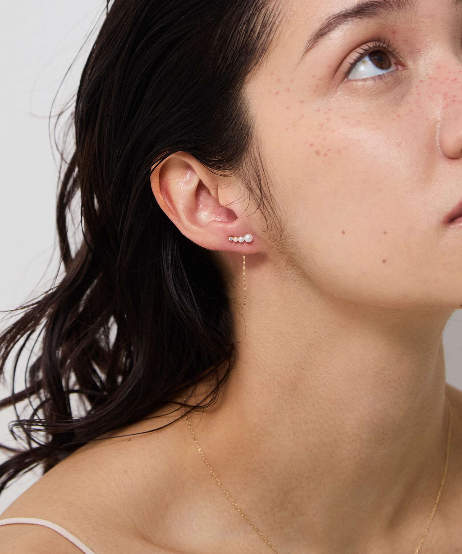 JUPITER「【K10】ダイヤモンド&パールピアス」|ピアス|