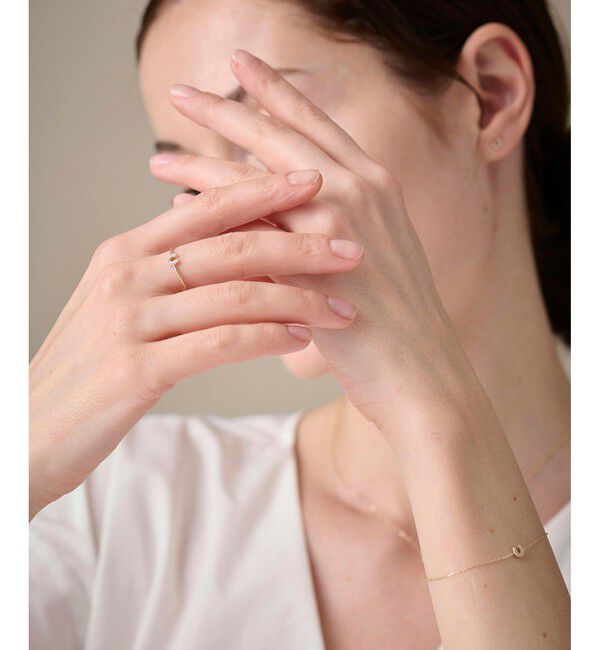 ete「K10YG ダイヤモンド ホースシュー リング」|リング|