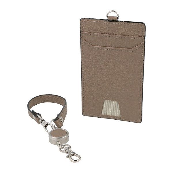 PEDIR「PEDIR(ペディール) ディアシュリンク 本革 リール付 シングルパスケース」|定期入れ|トープ