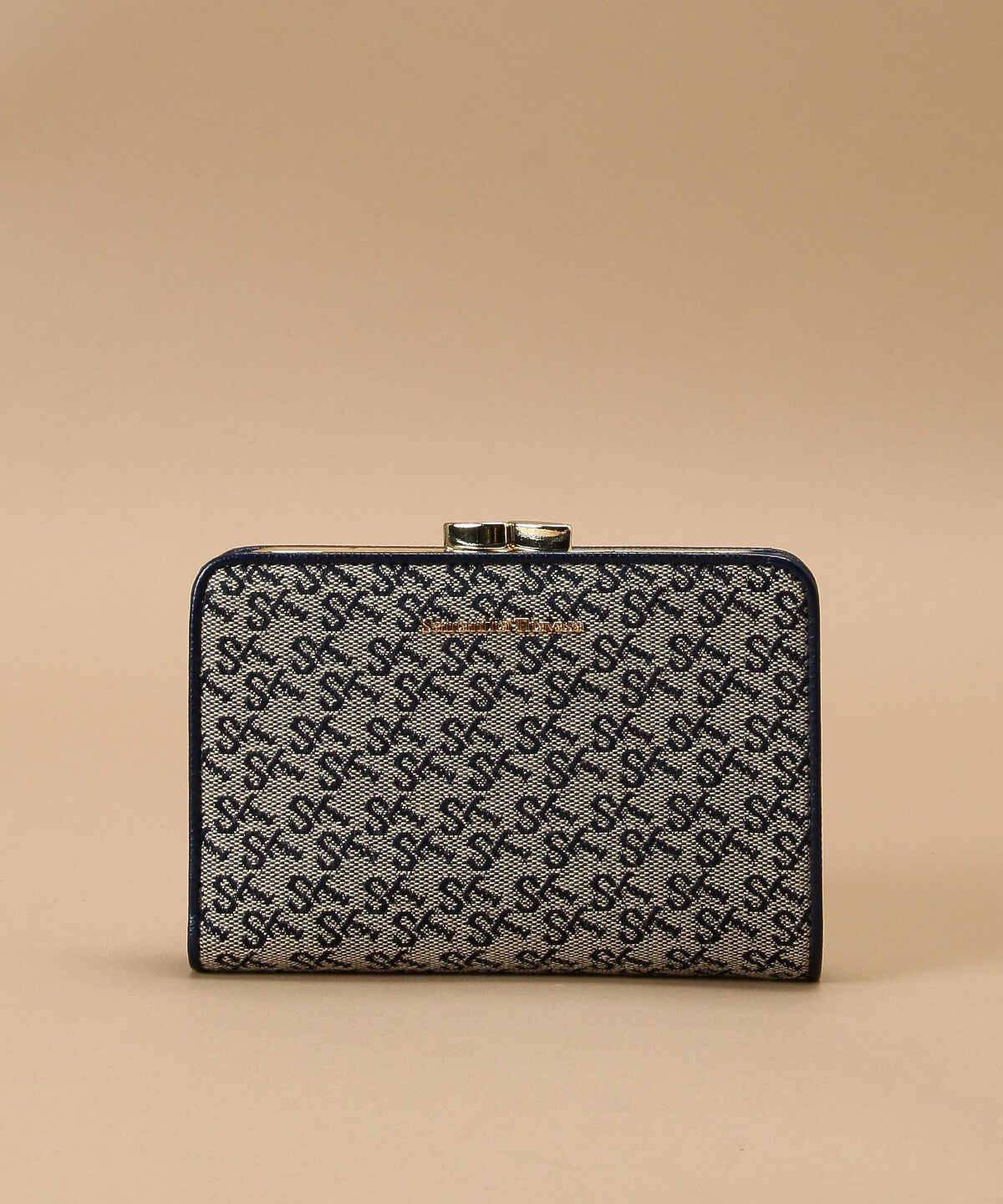 Samantha Thavasa「ST Jacquard 二つ折り口金財布」|財布|ネイビー
