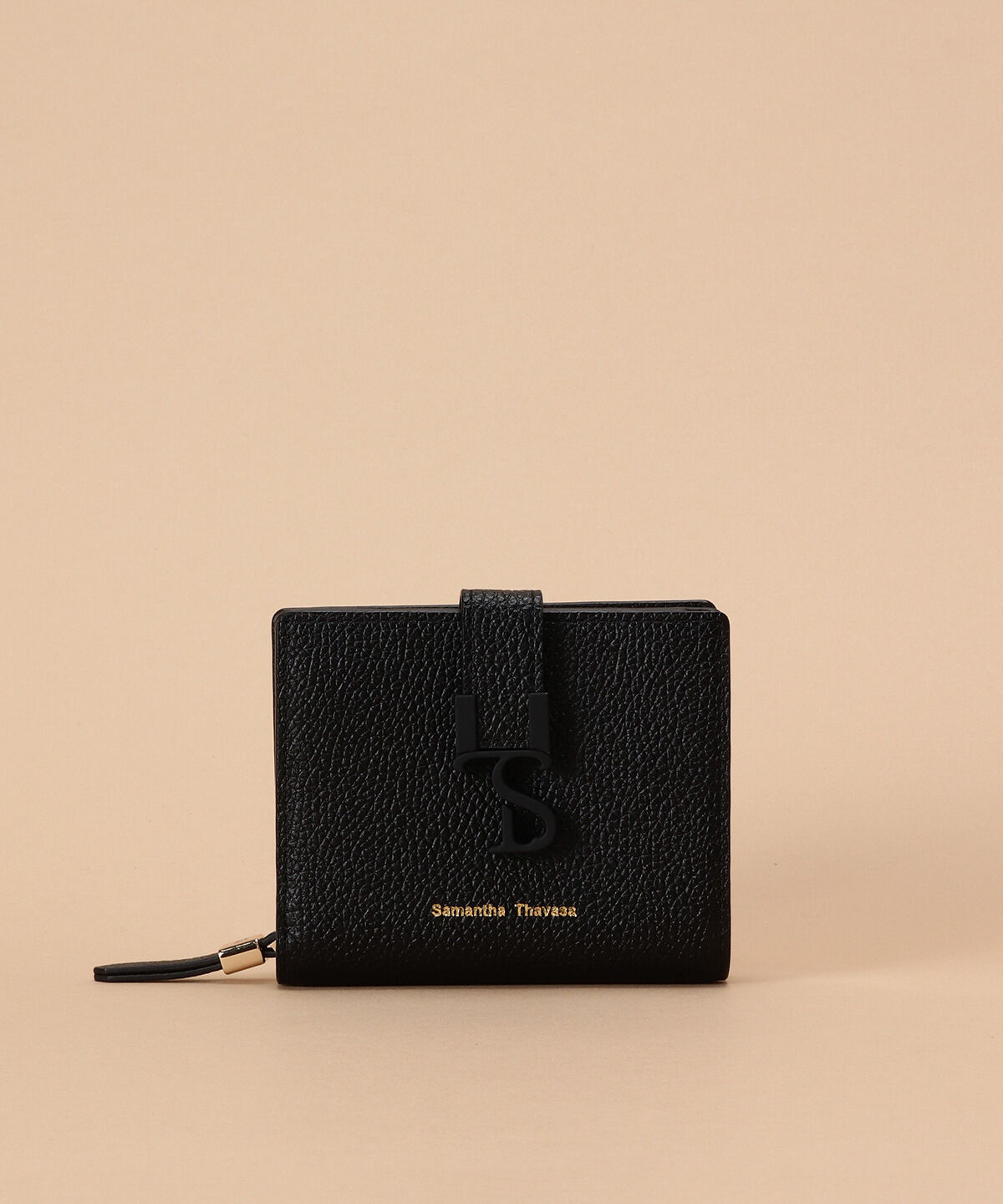 Samantha Thavasa「マットアイコン レザー 折財布」|財布|ブラック