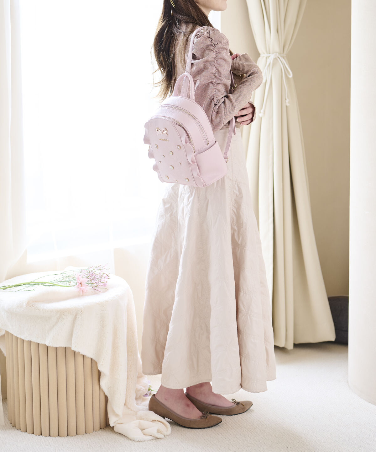 Samantha Vega「ビジューフラッターリュック」|リュック|ピンク