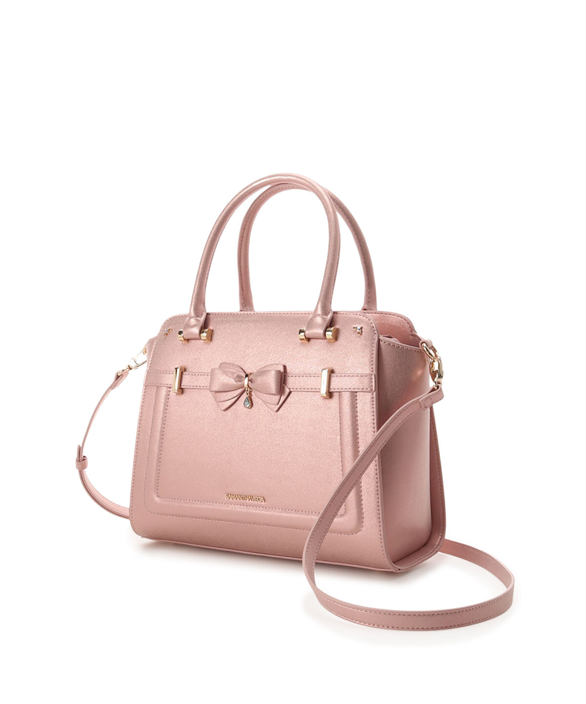 Samantha Vega「アクセントリボンラメハンドバッグ」|ハンドバッグ|