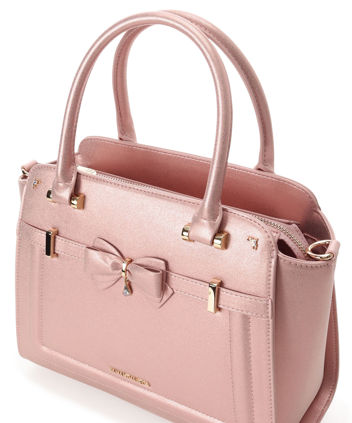 Samantha Vega「アクセントリボンラメハンドバッグ」|ハンドバッグ|