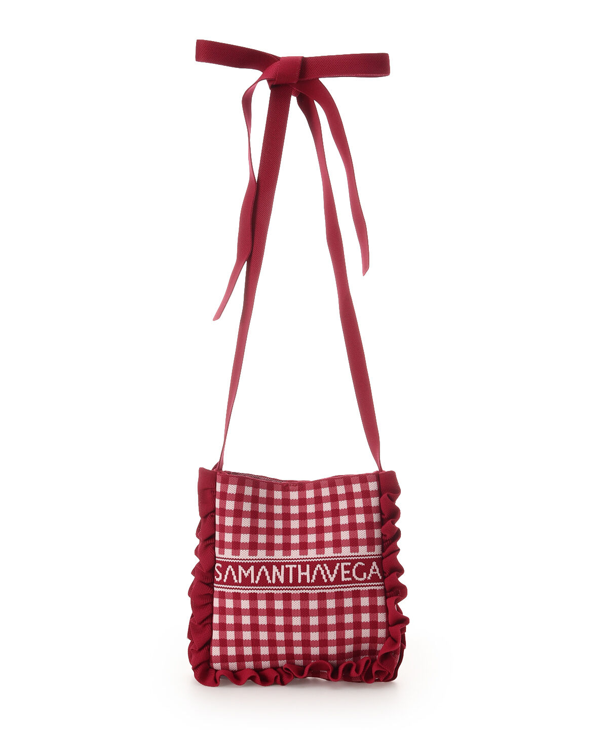 Samantha Vega「ニットギンガムショルダーバッグ」|ショルダー・メッセンジャー|