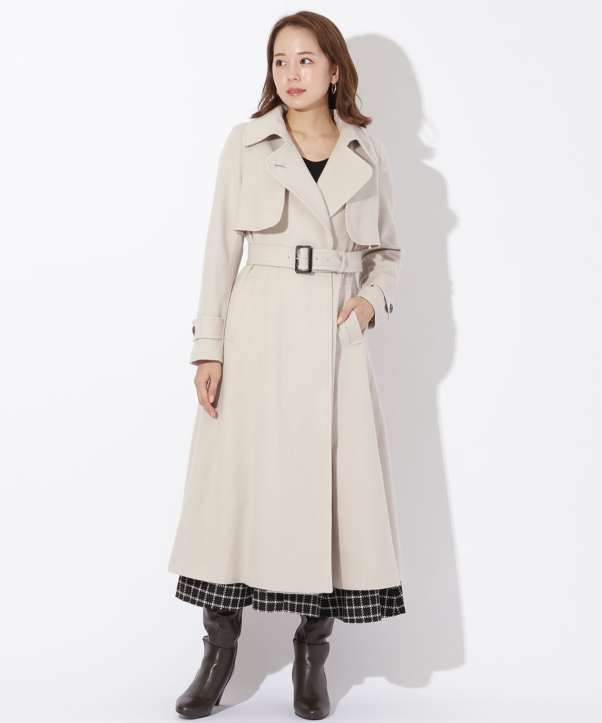 アンドクチュール「ペコラムビーバートレンチコート」|ステンカラーコート|