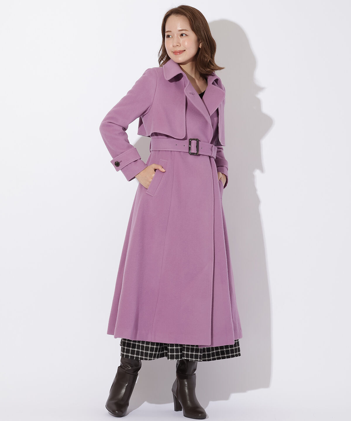 アンドクチュール「ペコラムビーバートレンチコート」|ステンカラーコート|