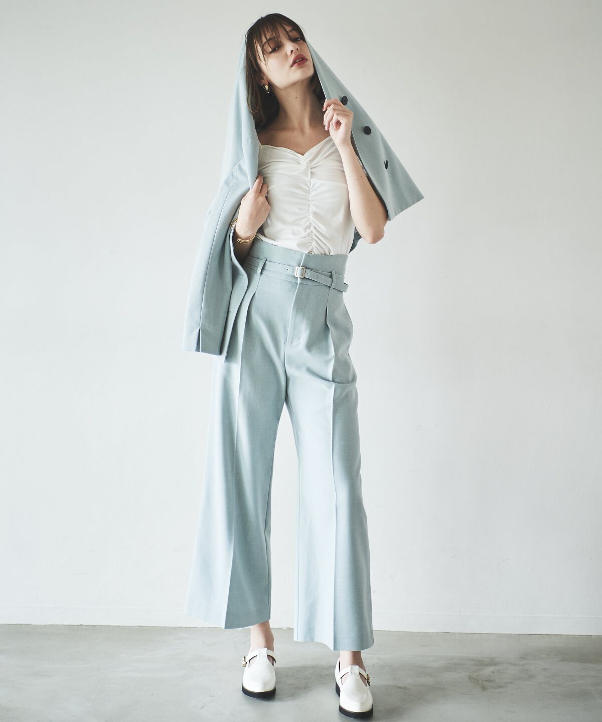 アンドクチュール「ツィルベルト付ワイドパンツ」|その他|