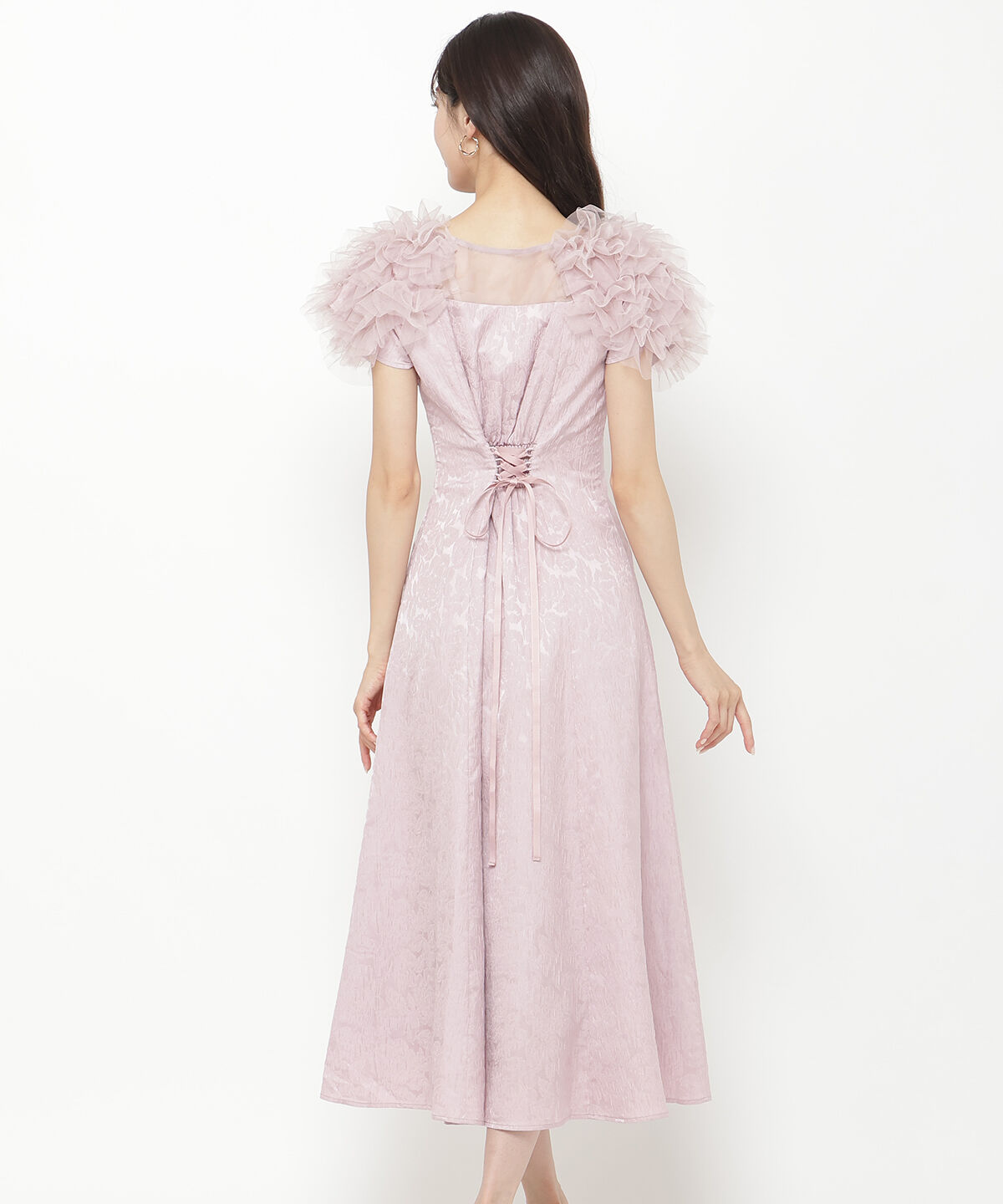 アンドクチュール「フリルチュールショルダーフレアドレス」|ドレス|