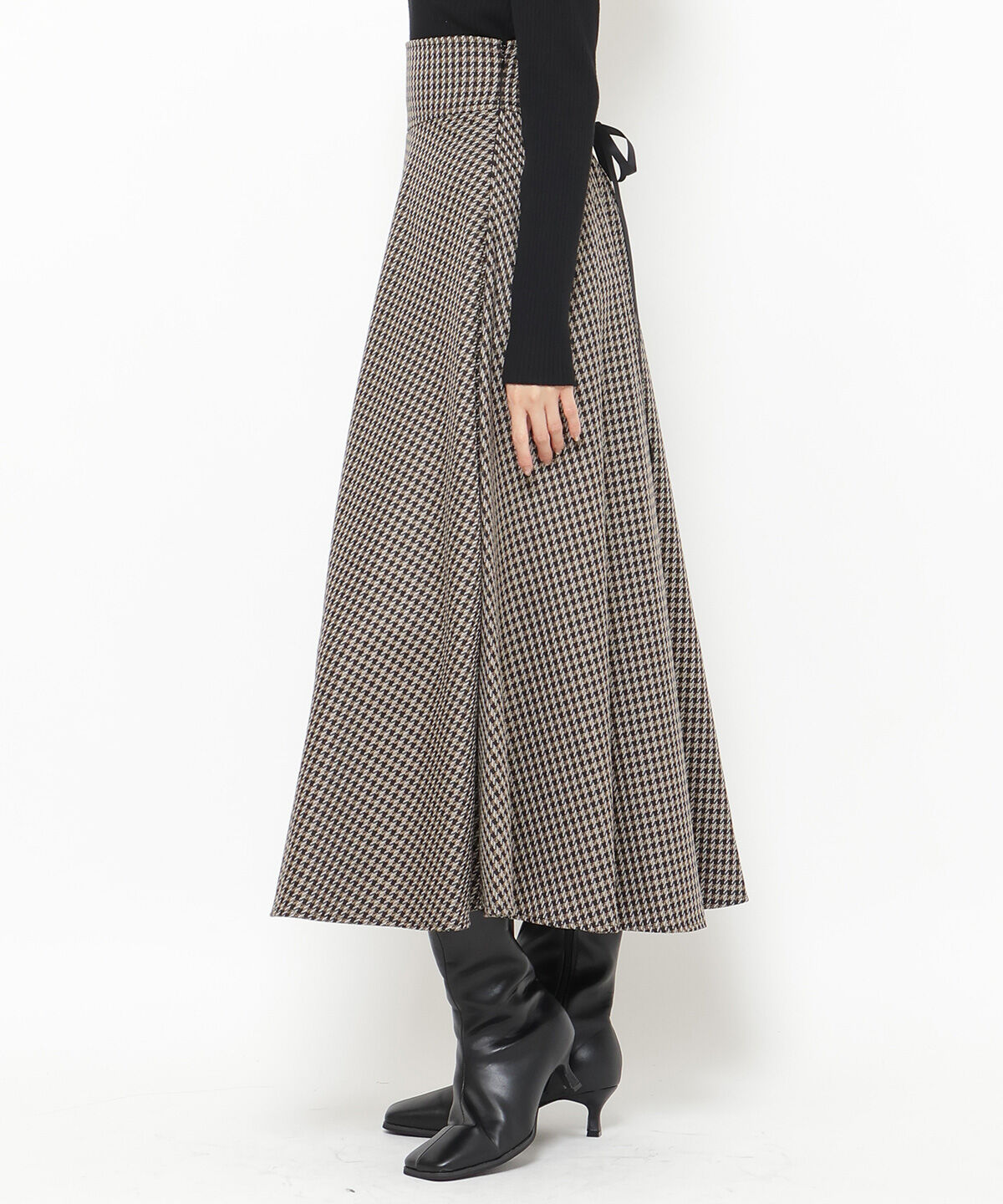 アンドクチュール「千鳥ジャガードフレアスカート」|フレア|