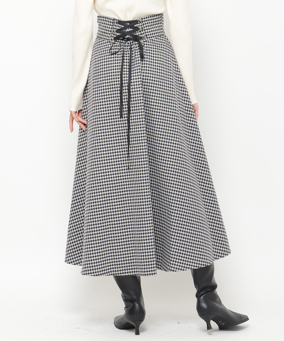 アンドクチュール「千鳥ジャガードフレアスカート」|フレア|