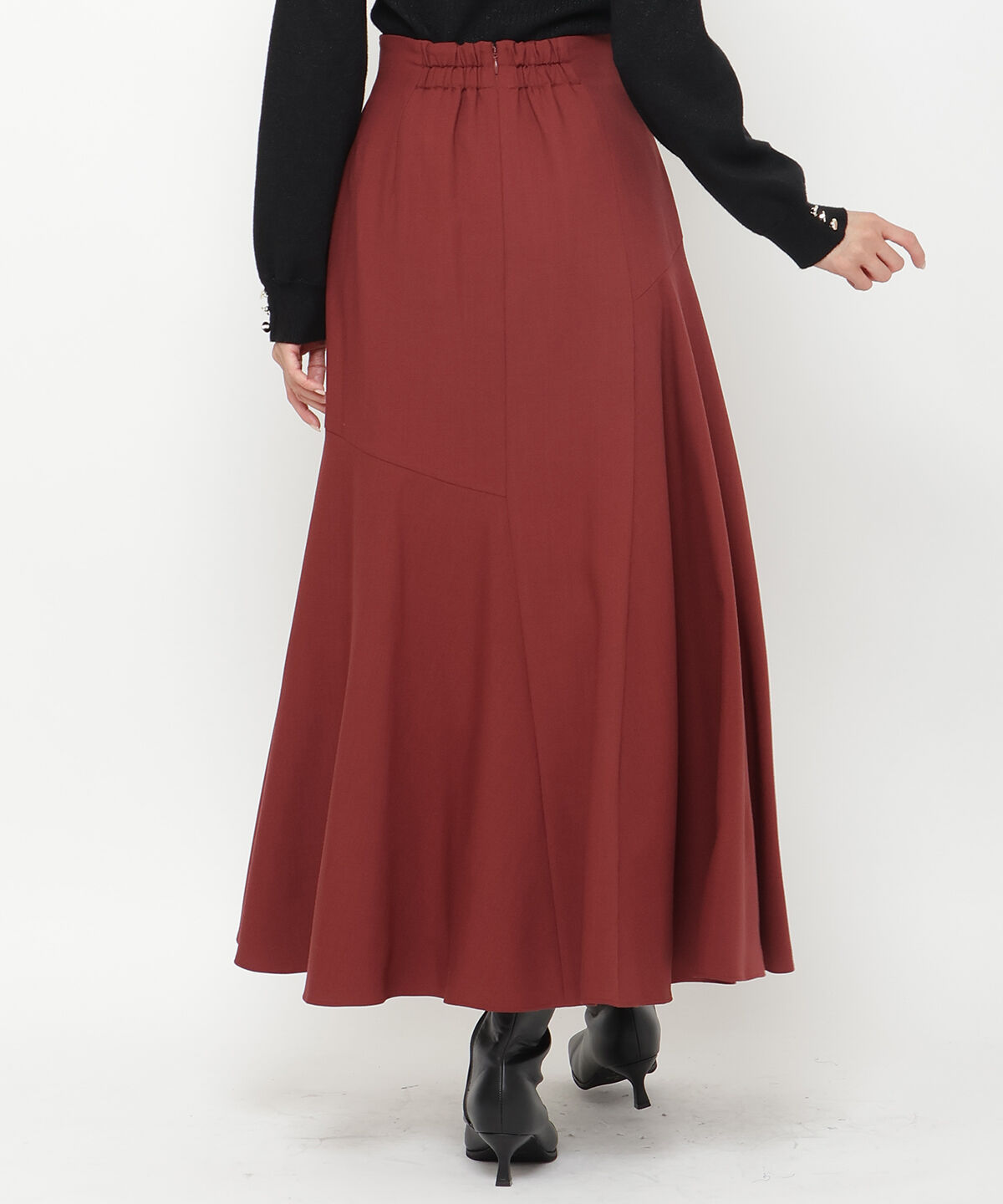 アンドクチュール「フロントレースアップアシメフレアスカート」|フレア|