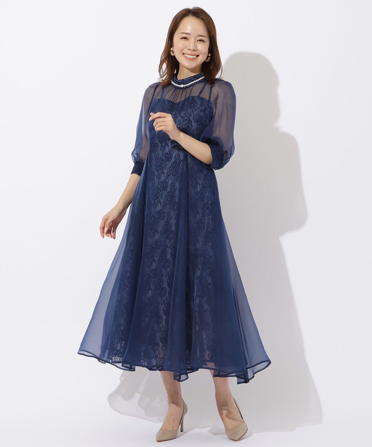 アンドクチュール「オーガンジー&times;レースドレス」|ドレス|