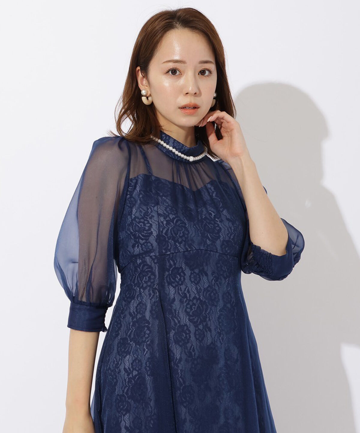 アンドクチュール「オーガンジー&times;レースドレス」|ドレス|