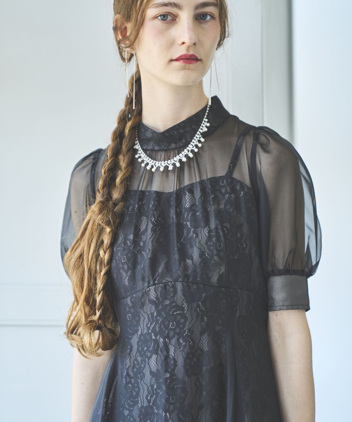 アンドクチュール「オーガンジー&times;レースドレス」|ドレス|