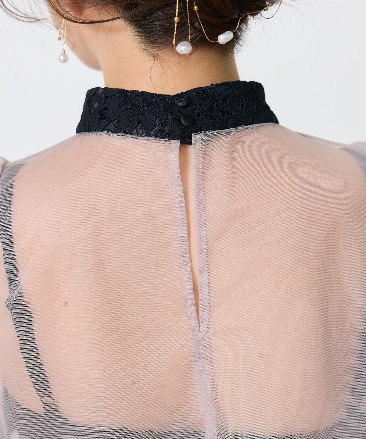 アンドクチュール「チュールブラウスレイヤーレースドレス」|ドレス|