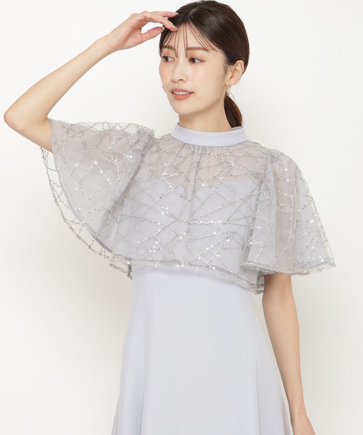 アンドクチュール「スパンコールチュールレイヤードレス」|ドレス|