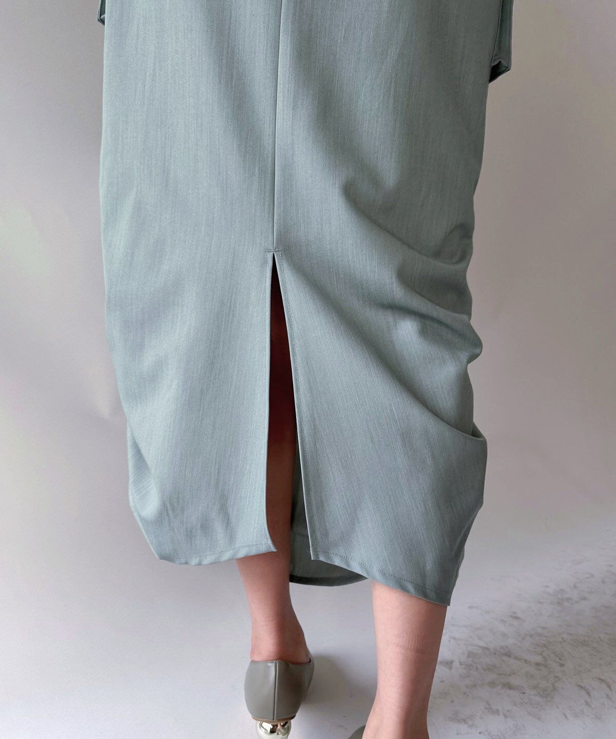 REDYAZEL「ミリタリーポケットデザインドロストマキシスカート」|タイト|