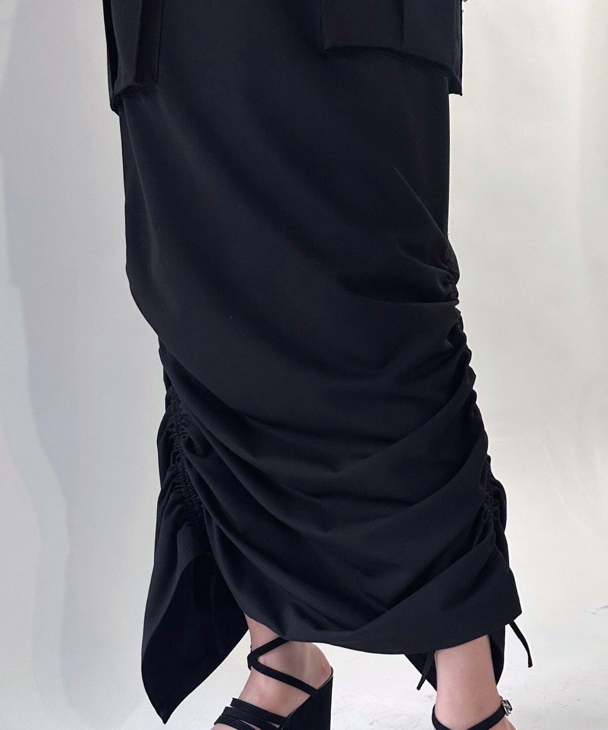 REDYAZEL「ミリタリーポケットデザインドロストマキシスカート」|タイト|