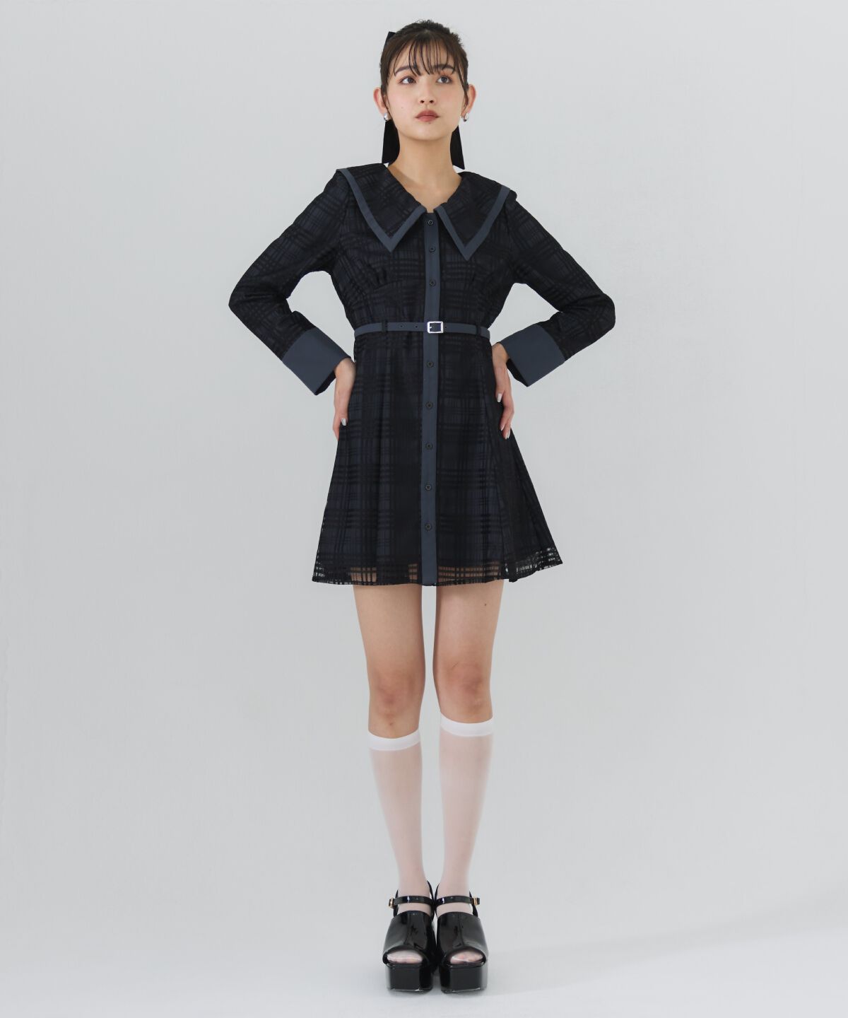 REDYAZEL「ビッグカラーレースミニワンピース」|ワンピース|