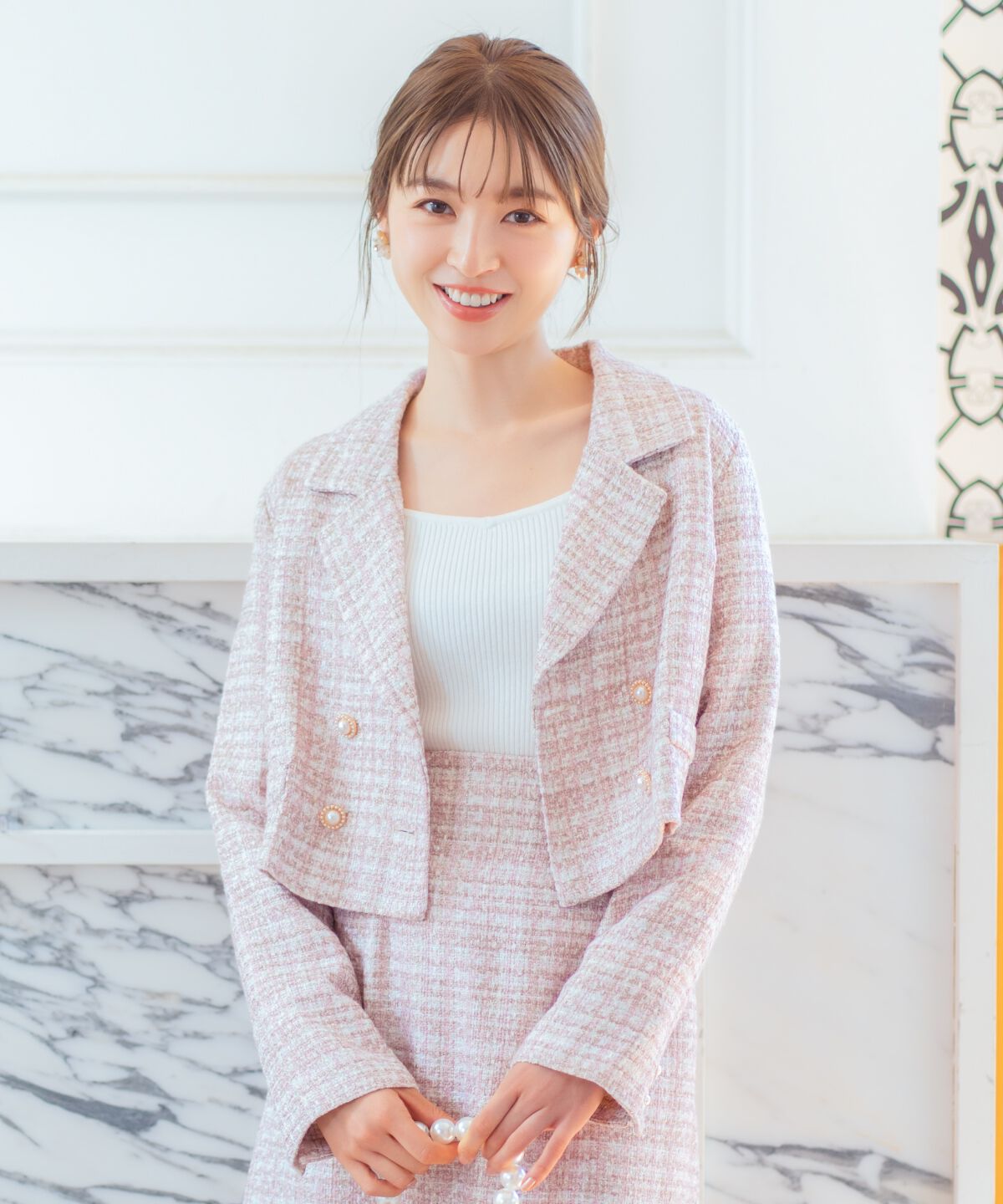 WILLSELECTION「ラメツイードダブルボタンジャケット」|テーラードジャケット|