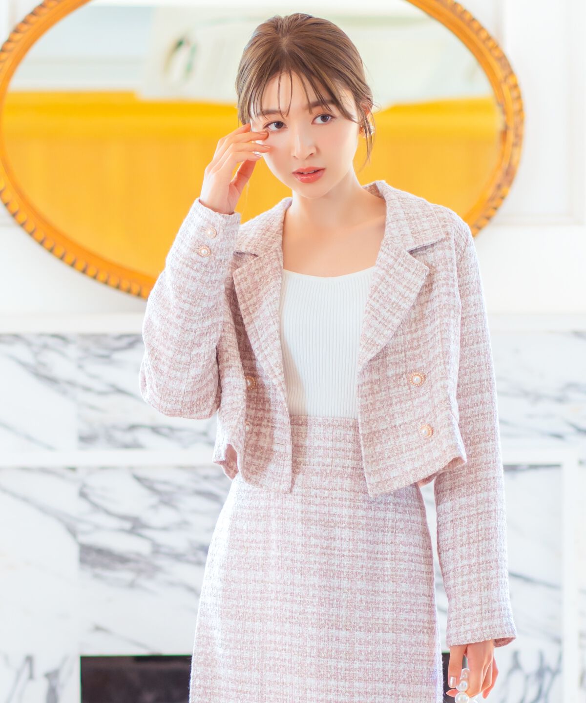 WILLSELECTION「ラメツイードダブルボタンジャケット」|テーラードジャケット|