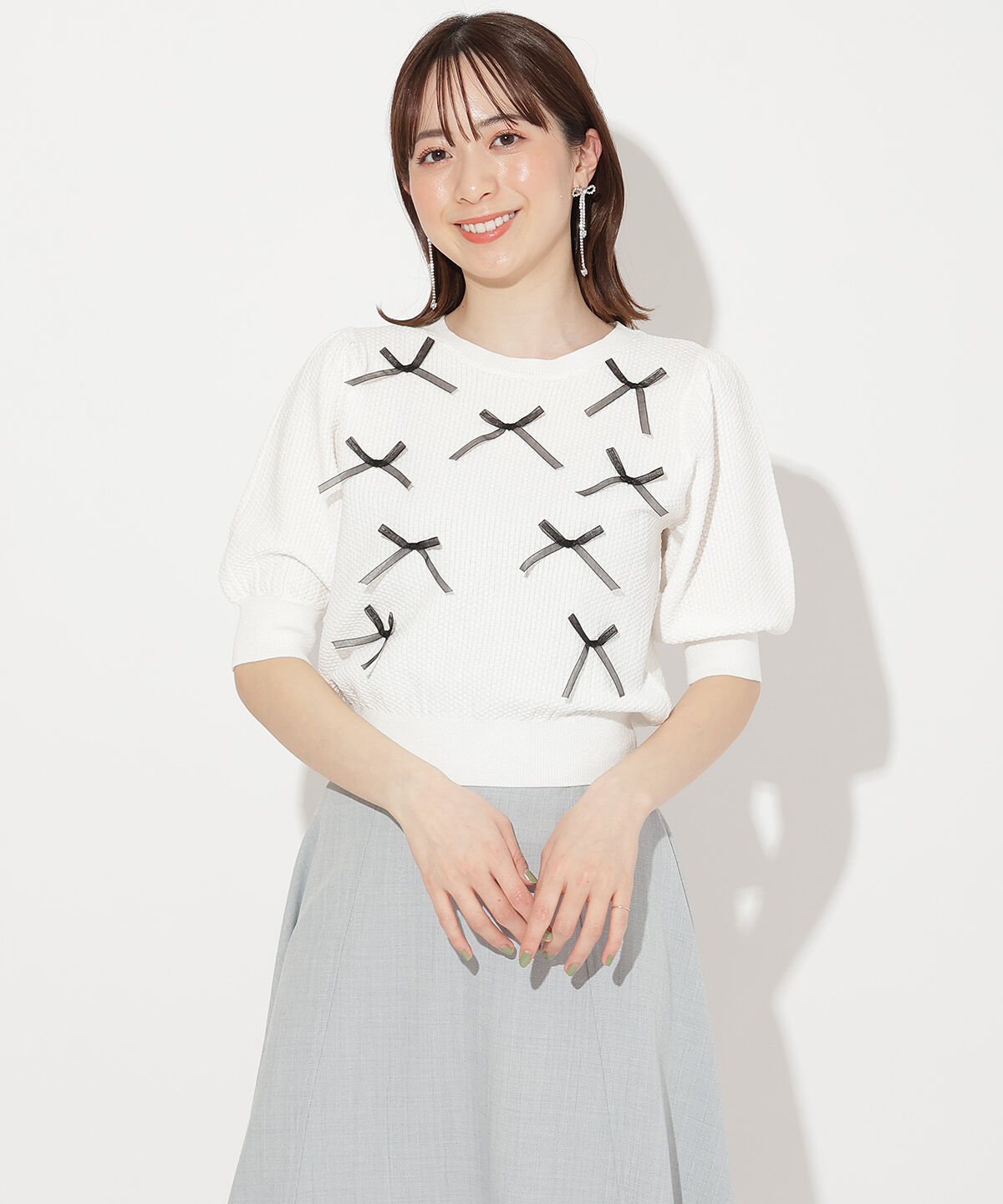 WILLSELECTION「リボンラメニットプルオーバー」|ニット・セーター|