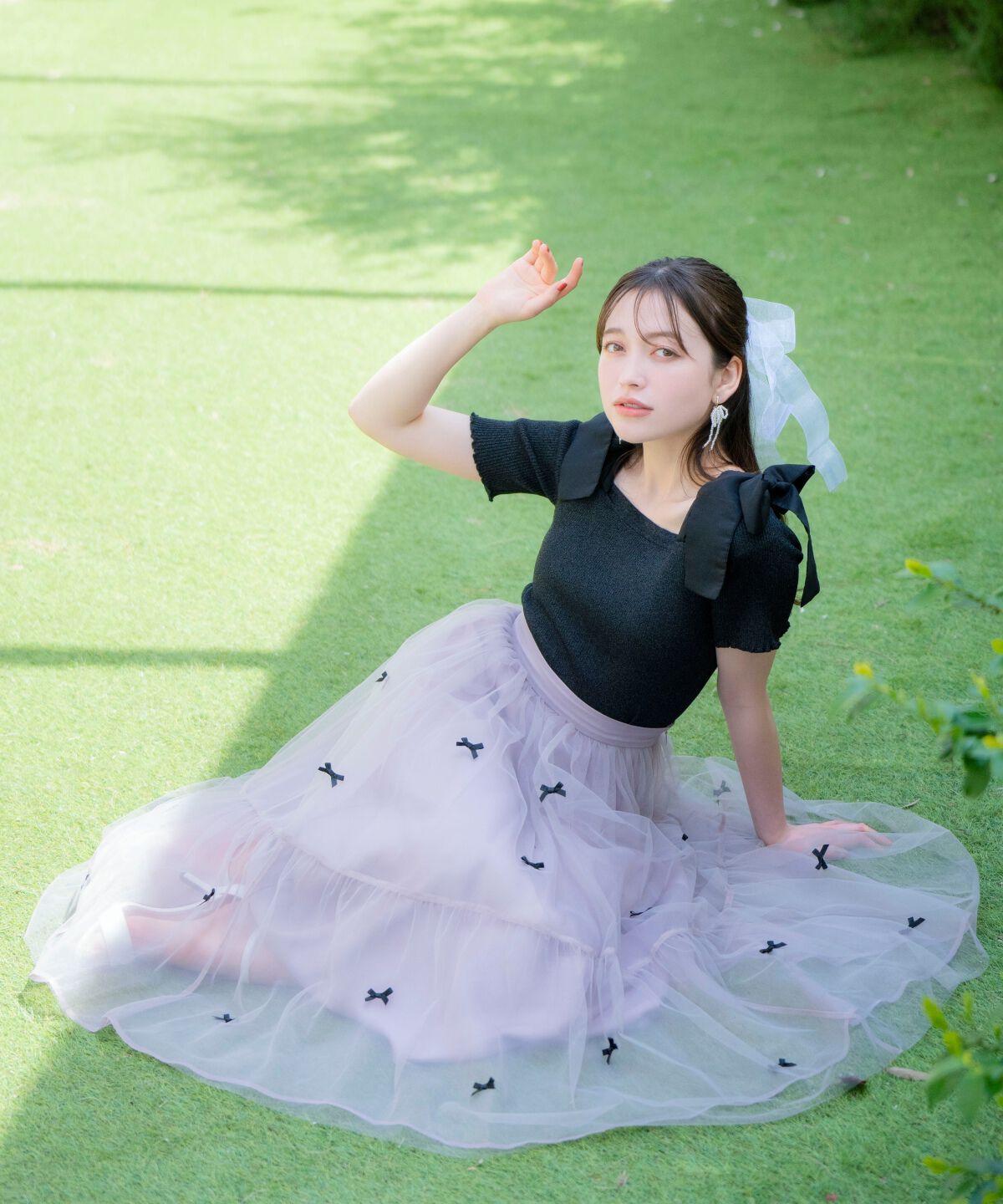 WILLSELECTION「リボンデザインチュールスカート」|フレア|