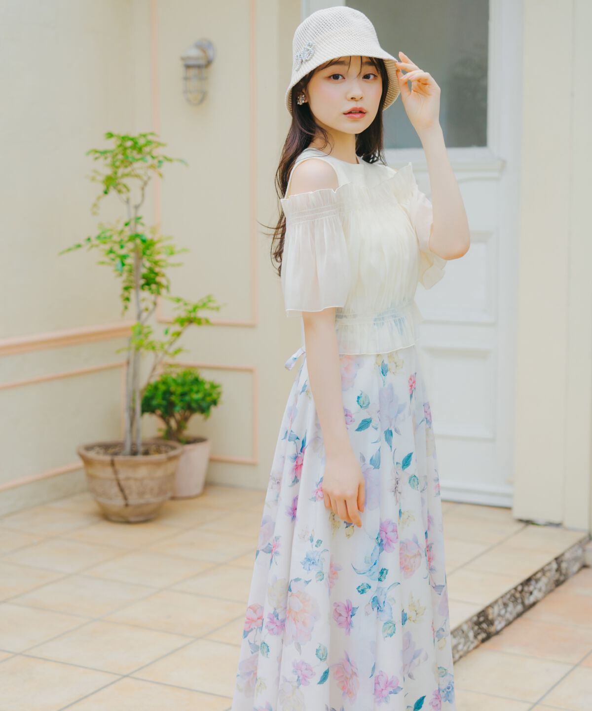 WILLSELECTION「マルチフラワーフレアスカート」|フレア|