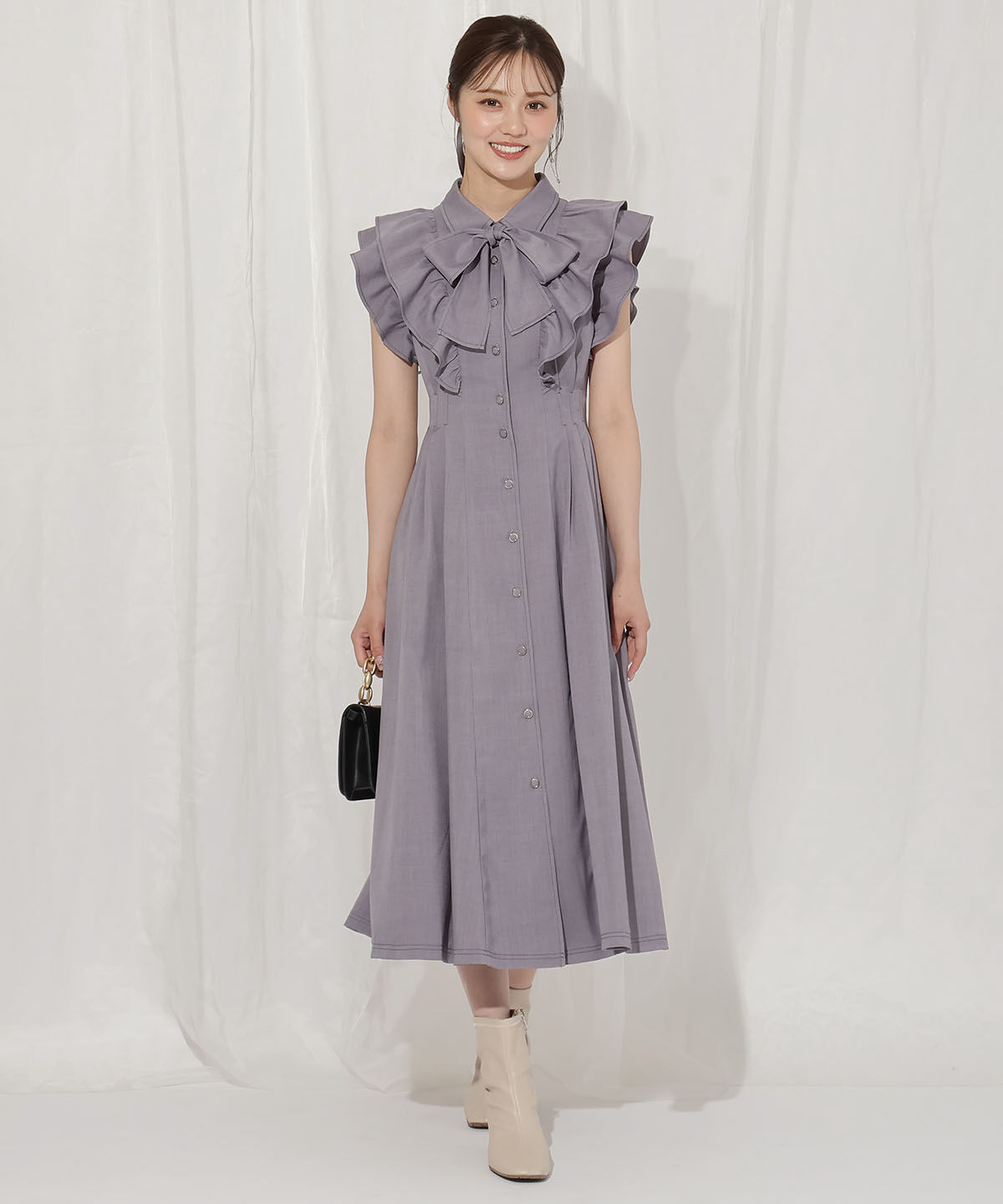 WILLSELECTION「リボンタイタックウエストシャツワンピース」|ワンピース|