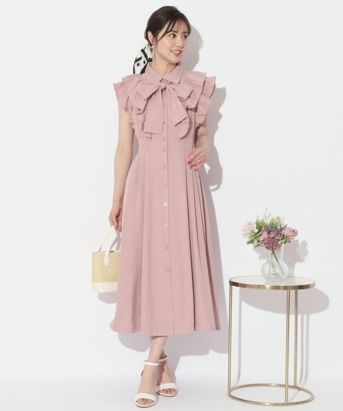 WILLSELECTION「リボンタイタックウエストシャツワンピース」|ワンピース|