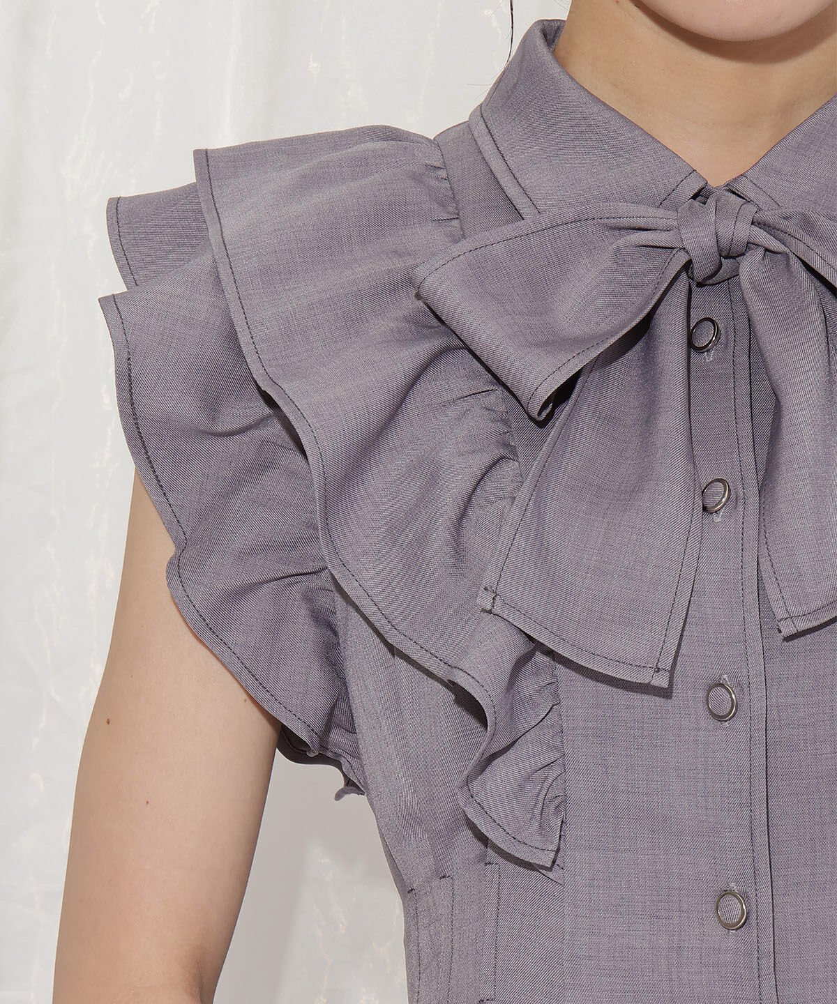 WILLSELECTION「リボンタイタックウエストシャツワンピース」|ワンピース|