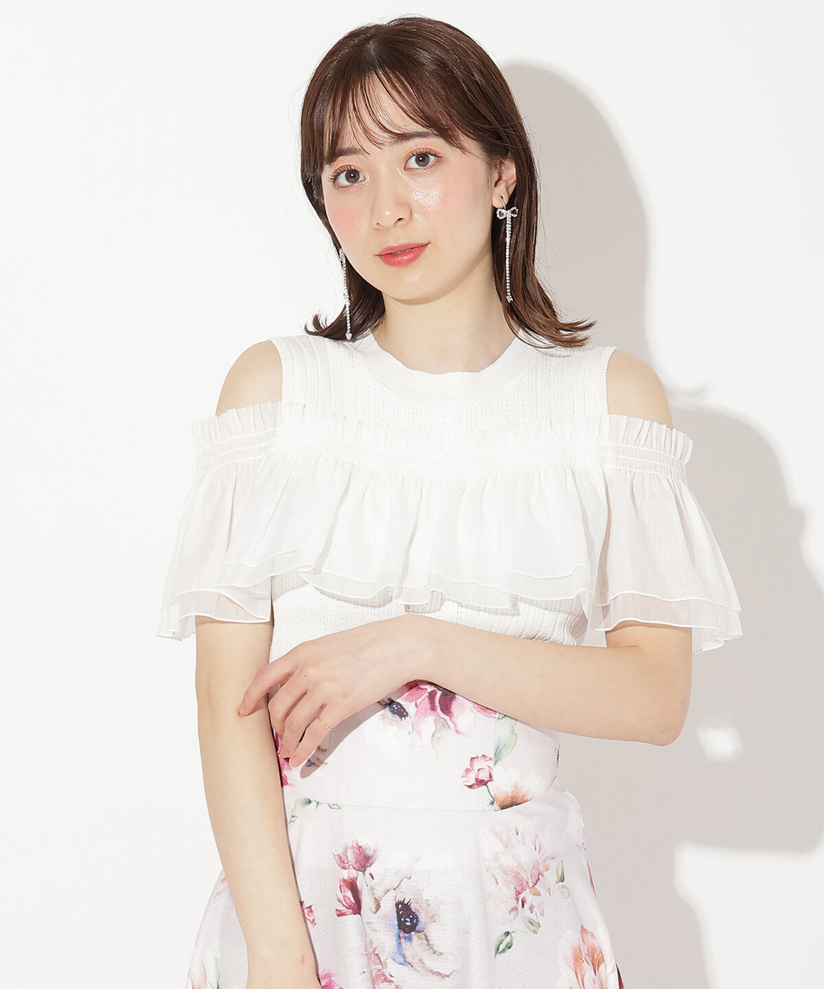 WILLSELECTION「レイヤード風オフショルプルオーバー」|ニット・セーター|