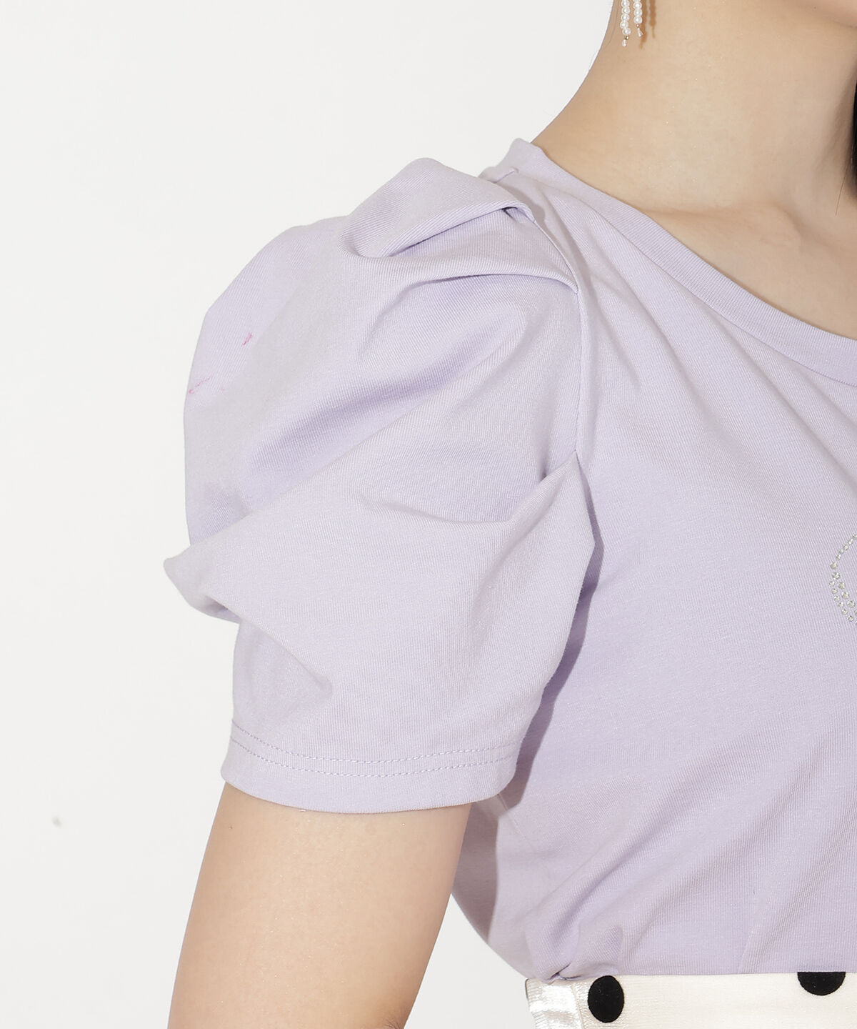 WILLSELECTION「タックスリーブラインストーンロゴTシャツ」|Tシャツ・カットソー|