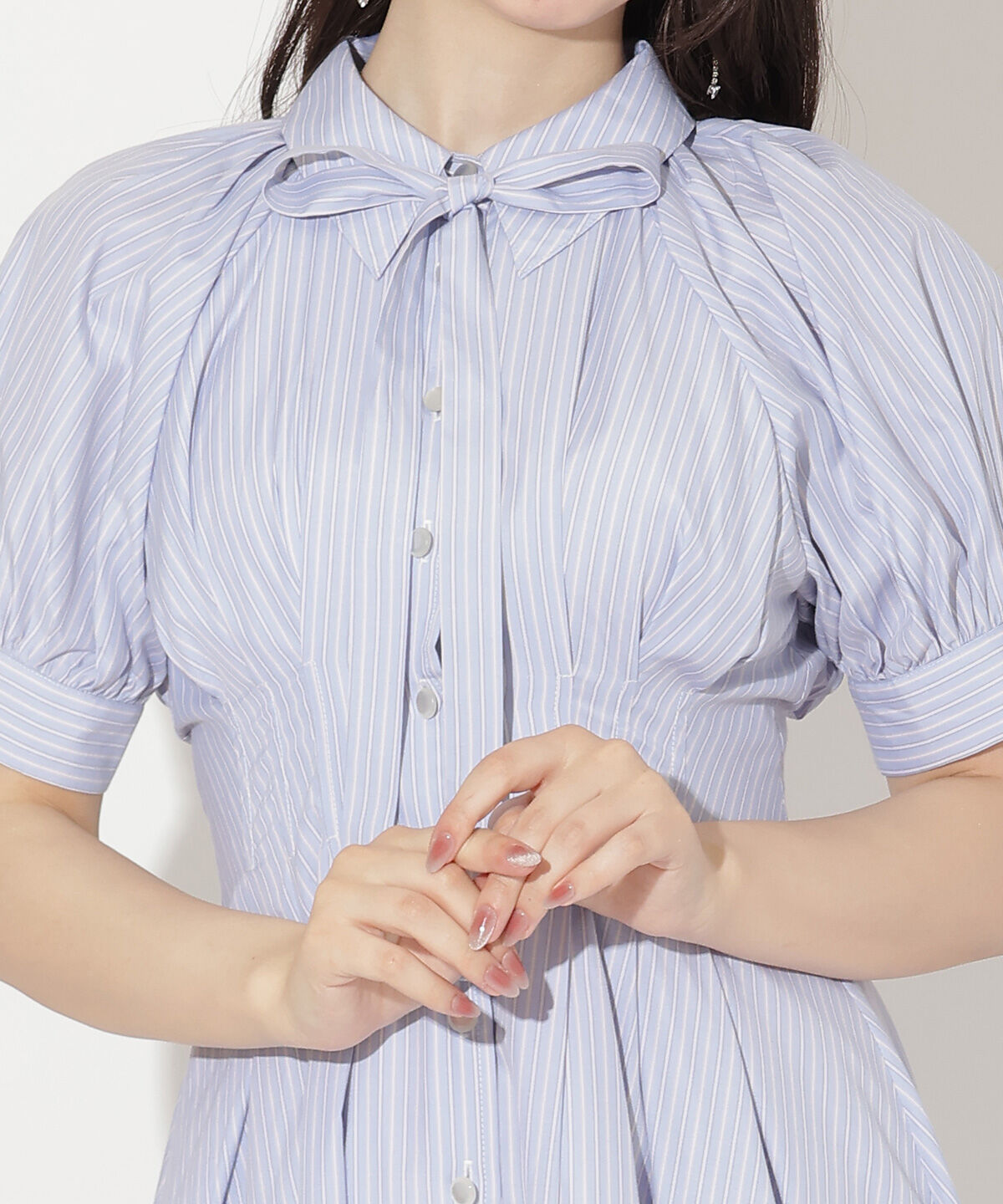 WILLSELECTION「ラグランスリーブストライプシャツワンピース」|ワンピース|