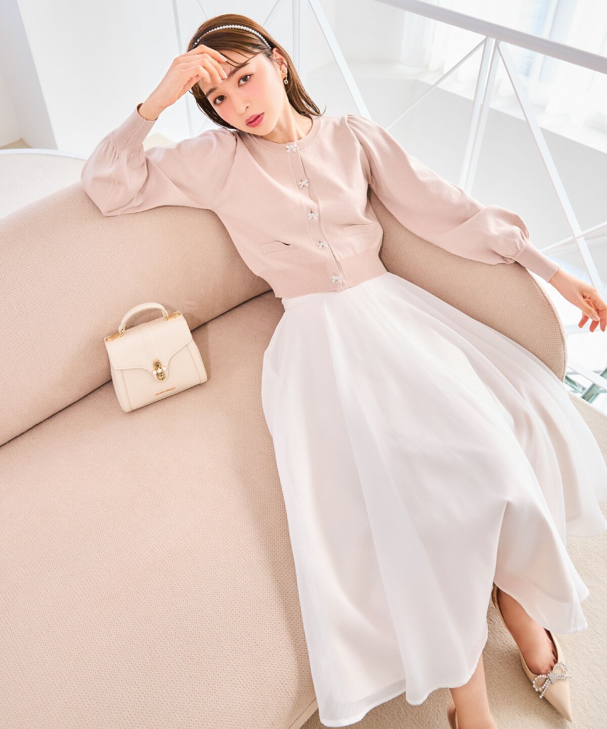 WILLSELECTION「ビジューリボンカーディガン」|カーディガン|