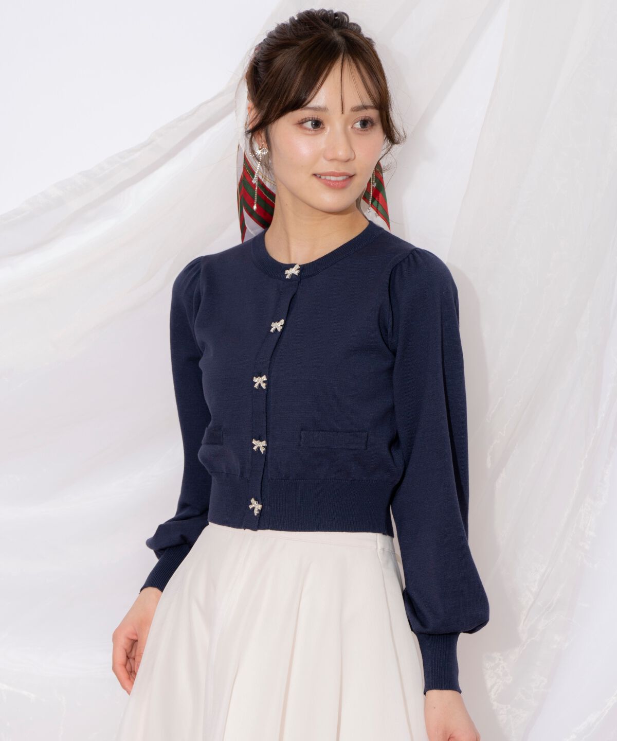 WILLSELECTION「ビジューリボンカーディガン」|カーディガン|