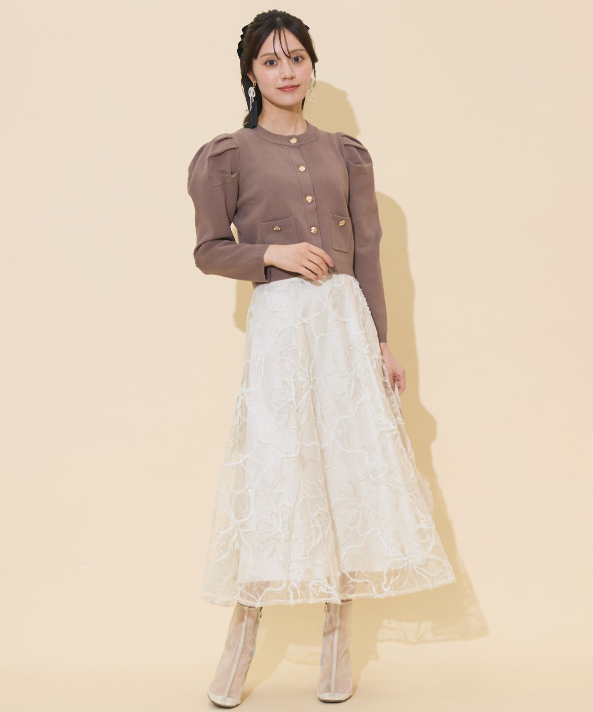 WILLSELECTION「タックスリーブニットカーディガン」|カーディガン|