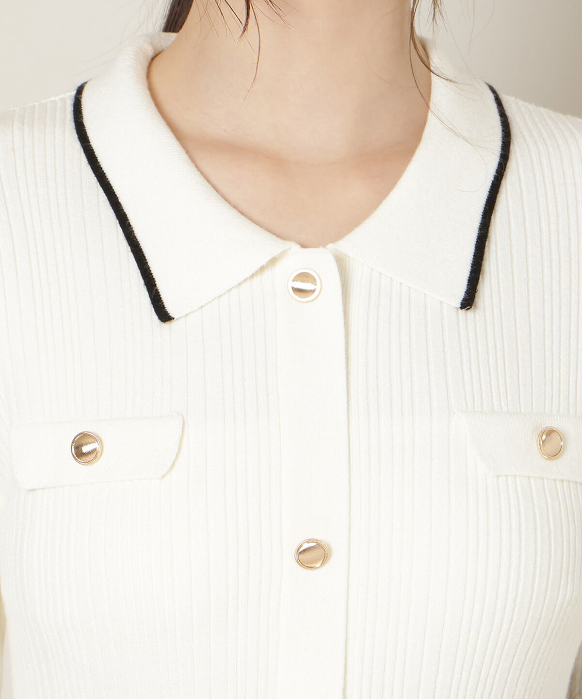 WILLSELECTION「フロントボタンリボンタイニットワンピース」|ワンピース|