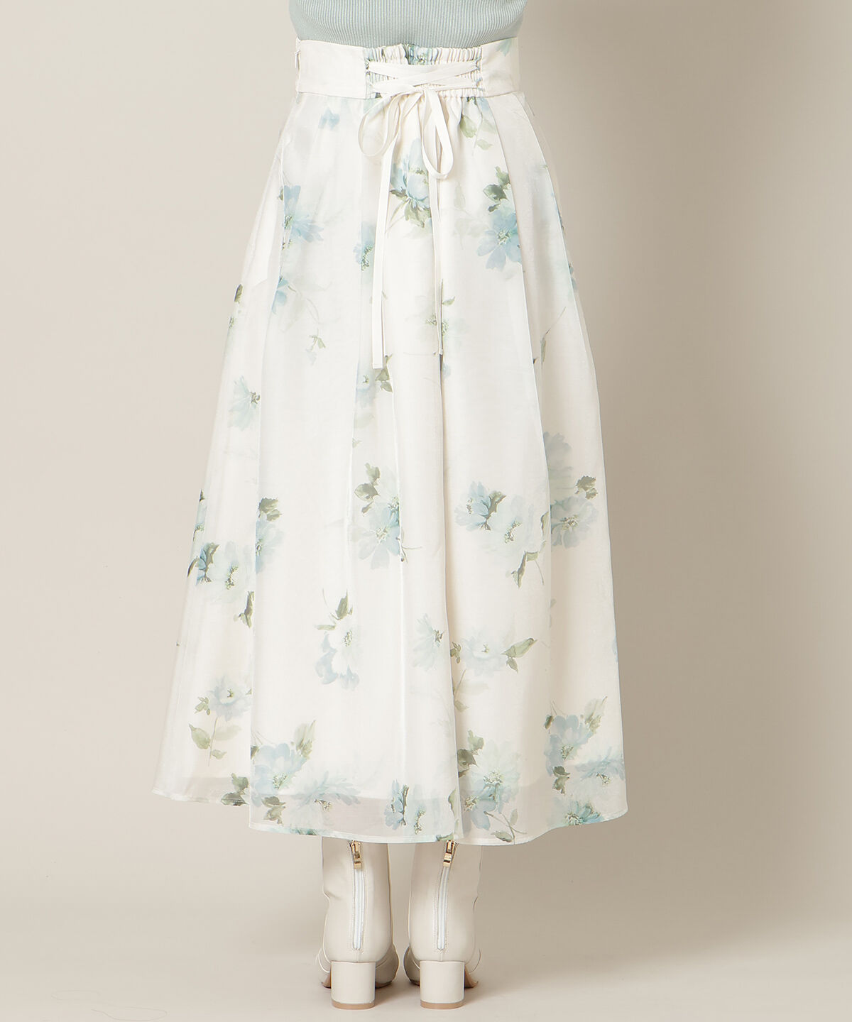 WILLSELECTION「フラワープリントシアータックスカート」|フレア|