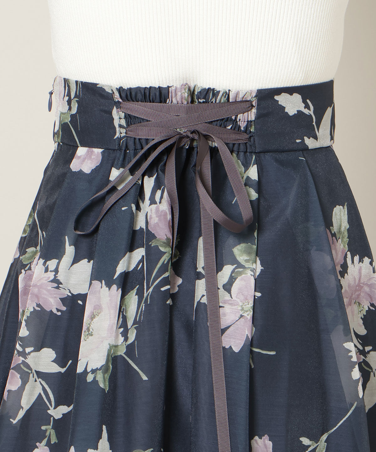 WILLSELECTION「フラワープリントシアータックスカート」|フレア|